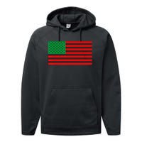 Pan African American Flag Performance Fleece Hoodie