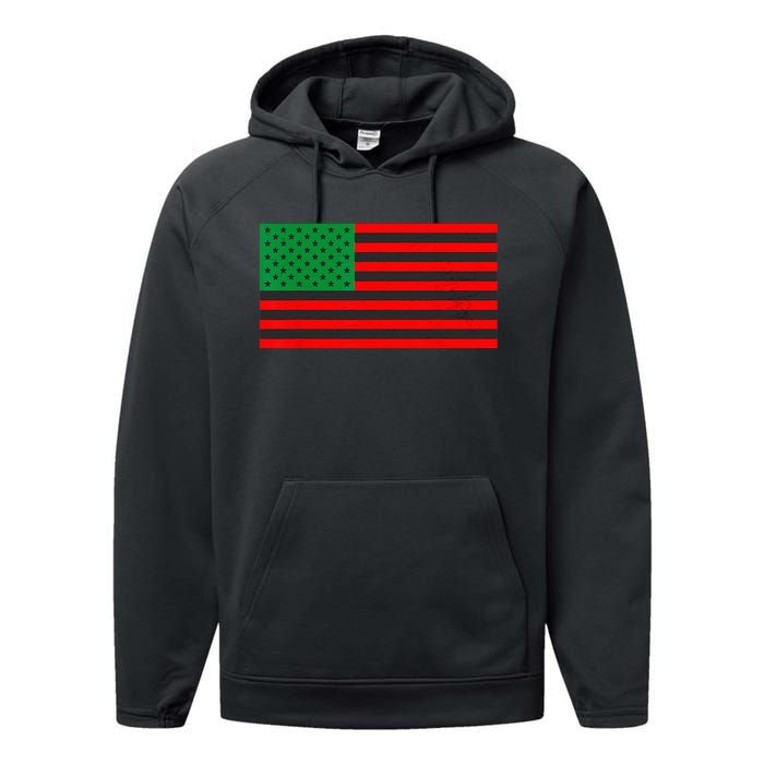 Pan African American Flag Performance Fleece Hoodie