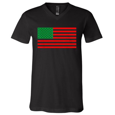 Pan African American Flag V-Neck T-Shirt