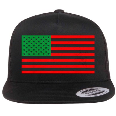 Pan African American Flag Flat Bill Trucker Hat