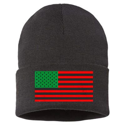 Pan African American Flag Sustainable Knit Beanie