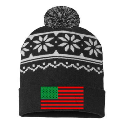 Pan African American Flag USA-Made Snowflake Beanie