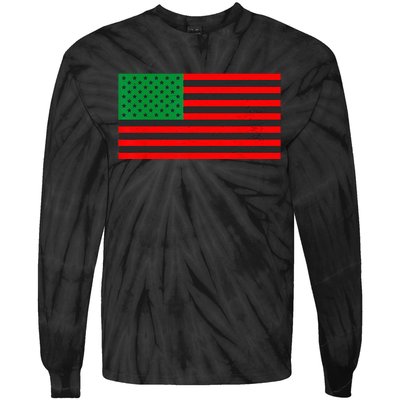 Pan African American Flag Tie-Dye Long Sleeve Shirt