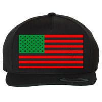 Pan African American Flag Wool Snapback Cap