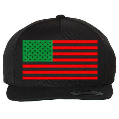 Pan African American Flag Wool Snapback Cap