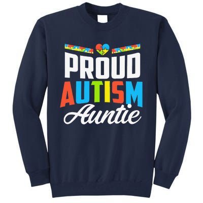 Proud Autism Auntie Awareness Support Tall Sweatshirt