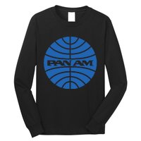 Pan Airlines Am Retro Vintage Airline funny blue Long Sleeve Shirt