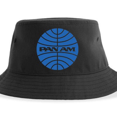 Pan Airlines Am Retro Vintage Airline funny blue Sustainable Bucket Hat