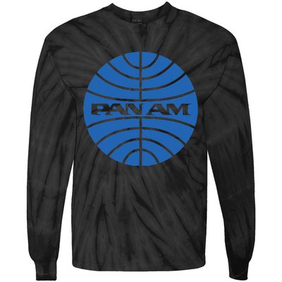 Pan Airlines Am Retro Vintage Airline funny blue Tie-Dye Long Sleeve Shirt