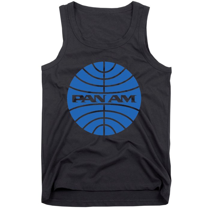 Pan Airlines Am Retro Vintage Airline funny blue Tank Top