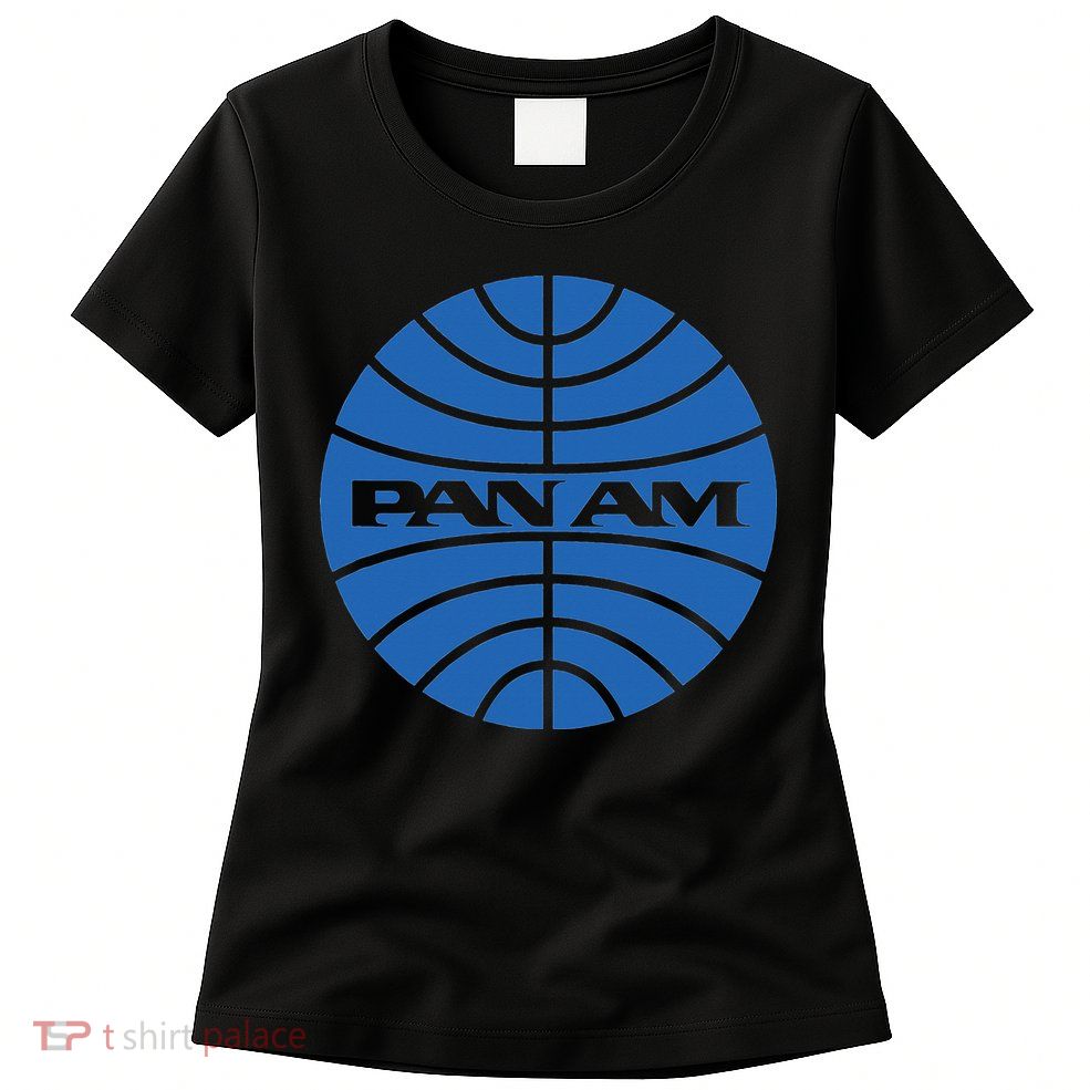 Pan Airlines Am Retro Vintage Airline funny blue Womens T-Shirt