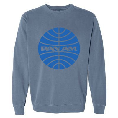 Pan Airlines Am Retro Vintage Airline funny blue Garment-Dyed Sweatshirt