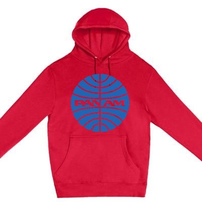 Pan Airlines Am Retro Vintage Airline funny blue Premium Pullover Hoodie