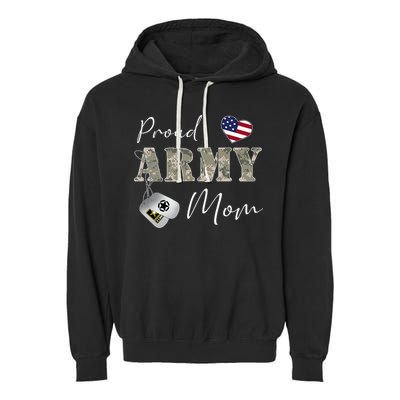 Proud American Army Mom Garment-Dyed Fleece Hoodie