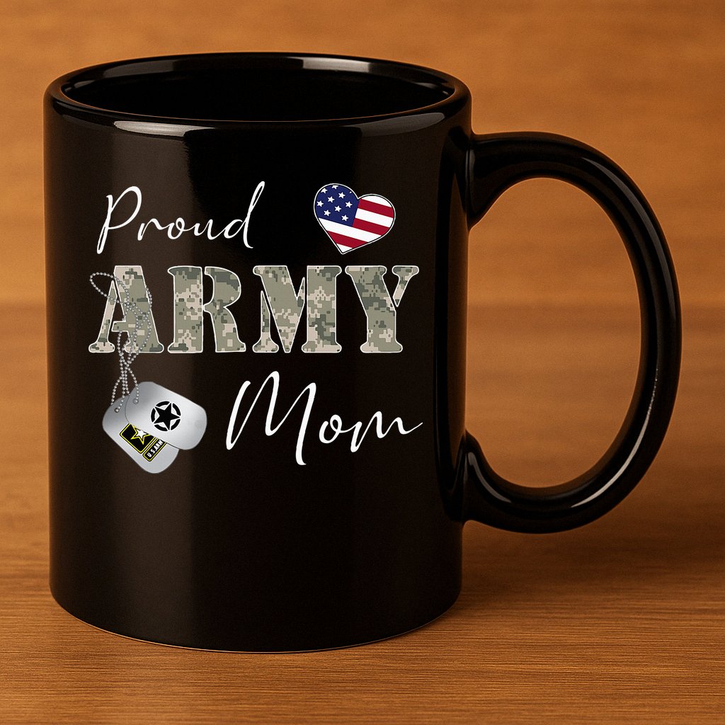 Proud American Army Mom 11oz C Handle Ceramic Mug