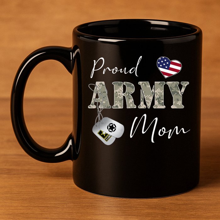 Proud American Army Mom 11oz C Handle Ceramic Mug