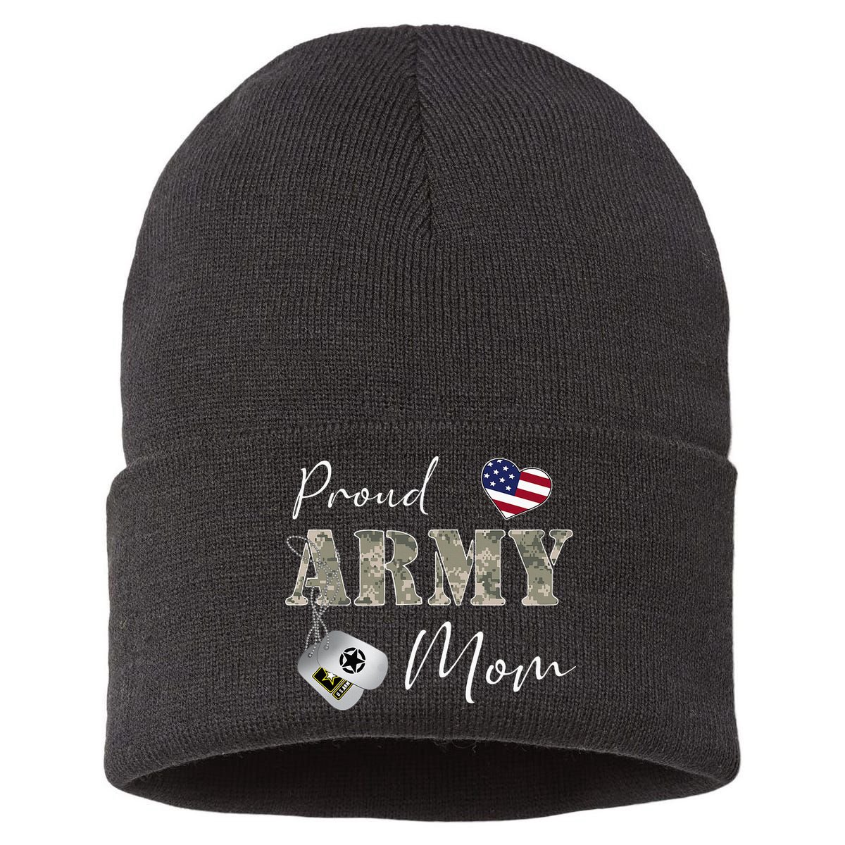 Proud American Army Mom Sustainable Knit Beanie