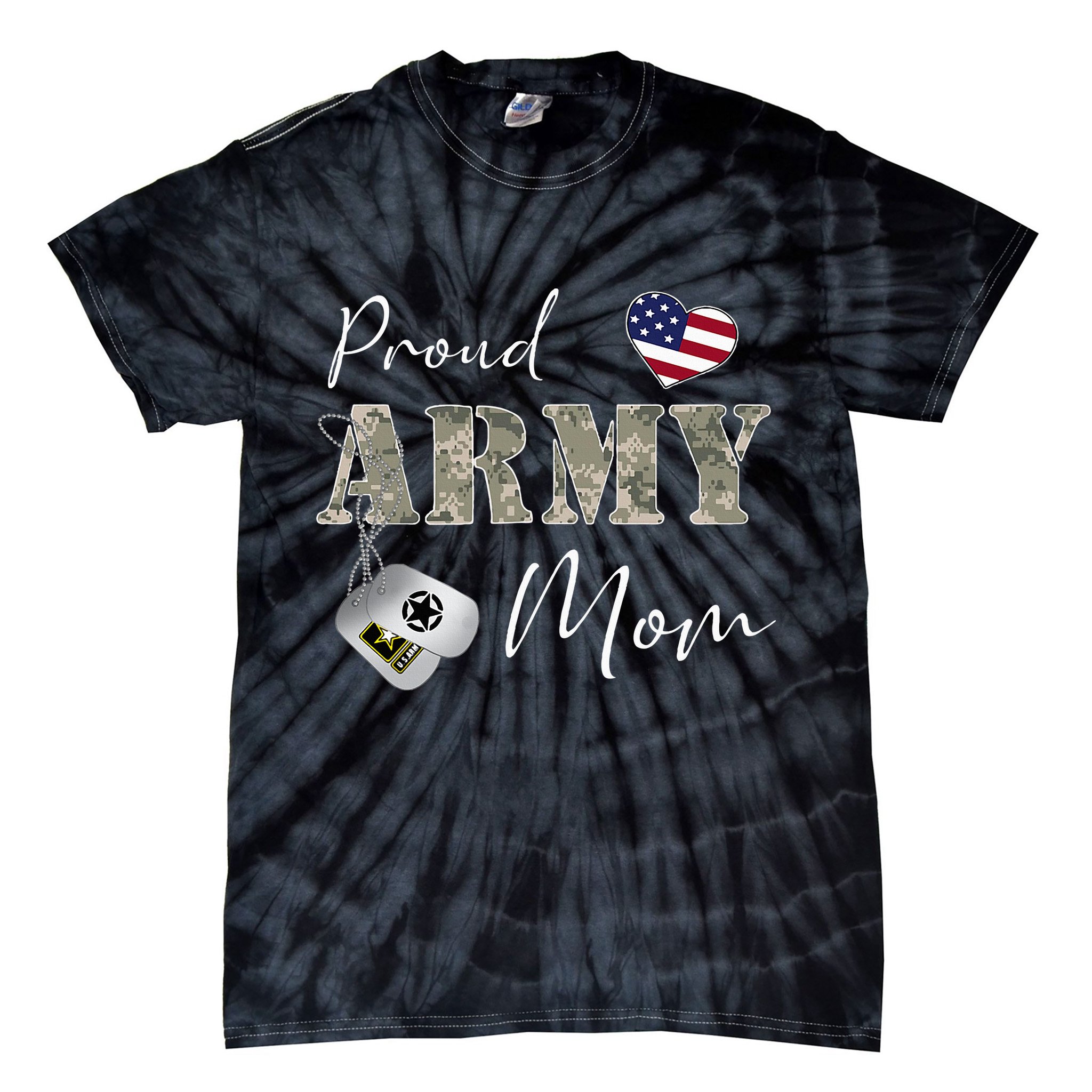 Proud American Army Mom Tie-Dye T-Shirt