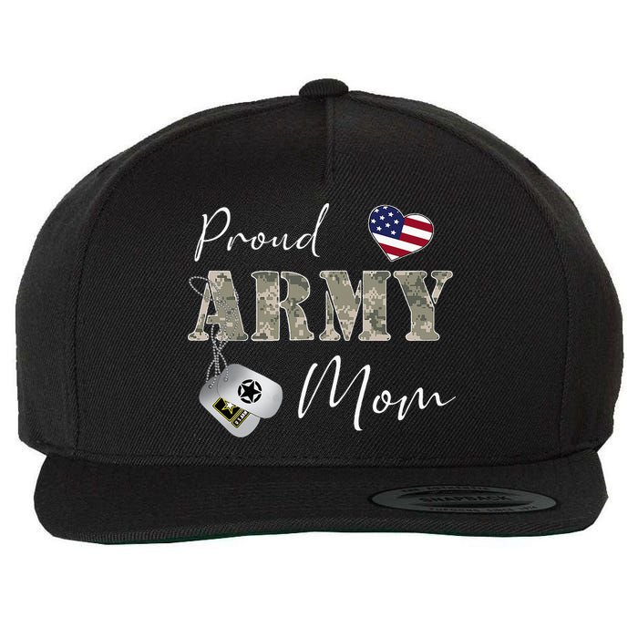 Proud American Army Mom Wool Snapback Cap