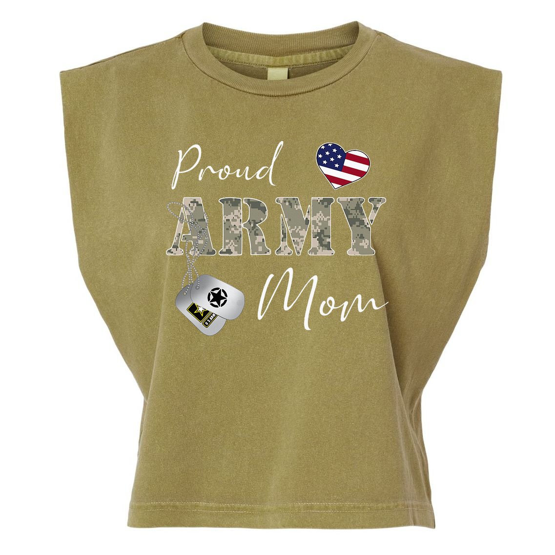 Proud American Army Mom Garment-Dyed Women's Muscle Tee