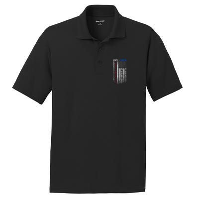 Pro America Anti Biden On Back. Usa Flag Grunge PosiCharge RacerMesh Polo