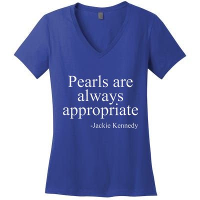 Pearls Are Always Appropriate Classic Pear Women's V-Neck T-Shirt