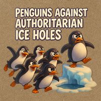 Penguins Against Authoritarian Ice Holes Sarcastic V-Neck  Cotton Canvas Backpack