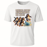 Penguins Against Authoritarian Ice Holes Sarcastic V-Neck  Cooling Performance Crew T-Shirt
