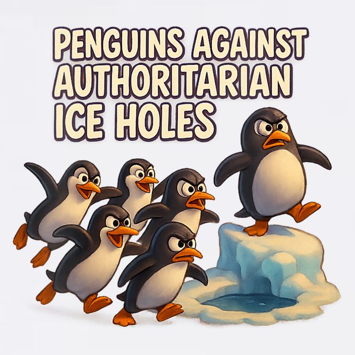Penguins Against Authoritarian Ice Holes Sarcastic V-Neck  Cooling Performance Crew T-Shirt
