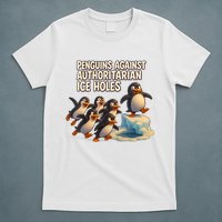 Penguins Against Authoritarian Ice Holes Sarcastic V-Neck  T-Shirt