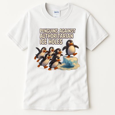 Penguins Against Authoritarian Ice Holes Sarcastic V-Neck  Tall T-Shirt