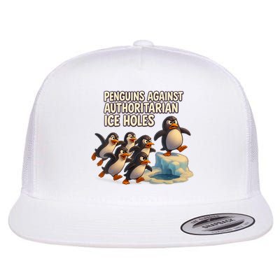 Penguins Against Authoritarian Ice Holes Sarcastic V-Neck  Flatbill Hat