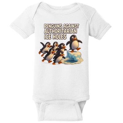 Penguins Against Authoritarian Ice Holes Sarcastic V-Neck  Baby Bodysuit