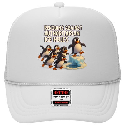 Penguins Against Authoritarian Ice Holes Sarcastic V-Neck  Trucker Hat