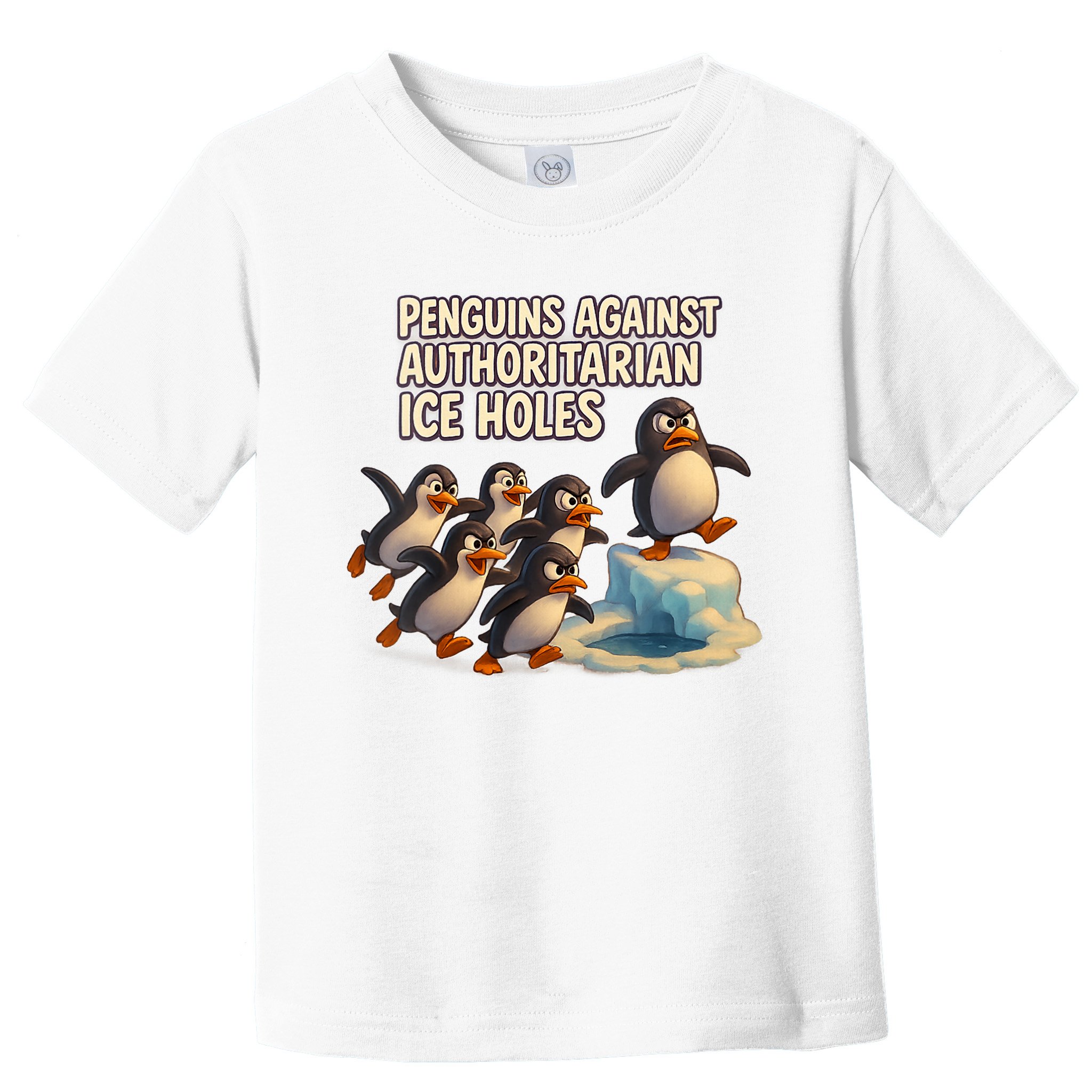 Penguins Against Authoritarian Ice Holes Sarcastic V-Neck  Toddler T-Shirt