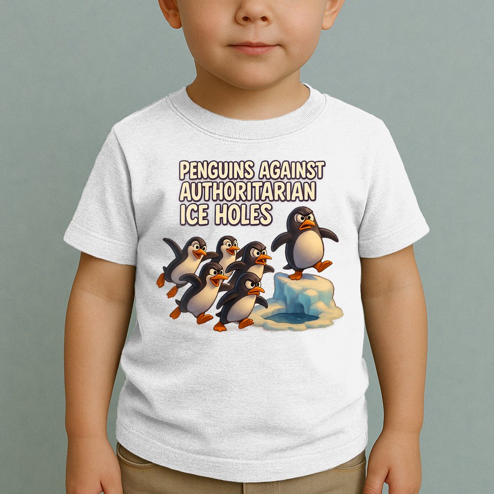 Penguins Against Authoritarian Ice Holes Sarcastic V-Neck  Toddler T-Shirt