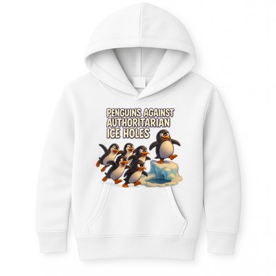Penguins Against Authoritarian Ice Holes Sarcastic V-Neck  Kids Hoodie