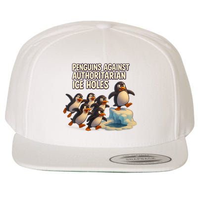 Penguins Against Authoritarian Ice Holes Sarcastic V-Neck  Wool Snapback Cap