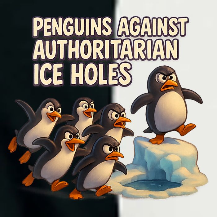 Penguins Against Authoritarian Ice Holes Sarcastic V-Neck  Infant Baby Jersey Bodysuit