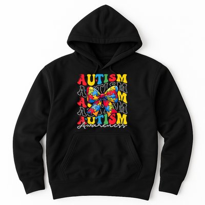 Puzzle Autism Awareness Coquette Bow Autism Awareness Day Hoodie