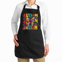 Puzzle Autism Awareness Coquette Bow Autism Awareness Day Apron