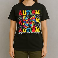 Puzzle Autism Awareness Coquette Bow Autism Awareness Day T-Shirt