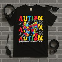 Puzzle Autism Awareness Coquette Bow Autism Awareness Day T-Shirt