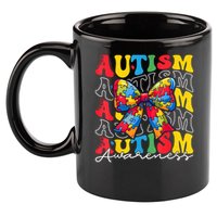 Puzzle Autism Awareness Coquette Bow Autism Awareness Day 11oz C Handle Ceramic Mug