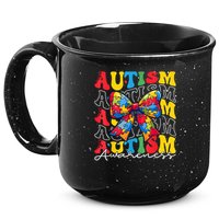 Puzzle Autism Awareness Coquette Bow Autism Awareness Day 15oz Campfire Ceramic Mug