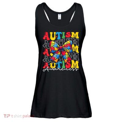 Puzzle Autism Awareness Coquette Bow Autism Awareness Day Ladies Essential Flowy Tank