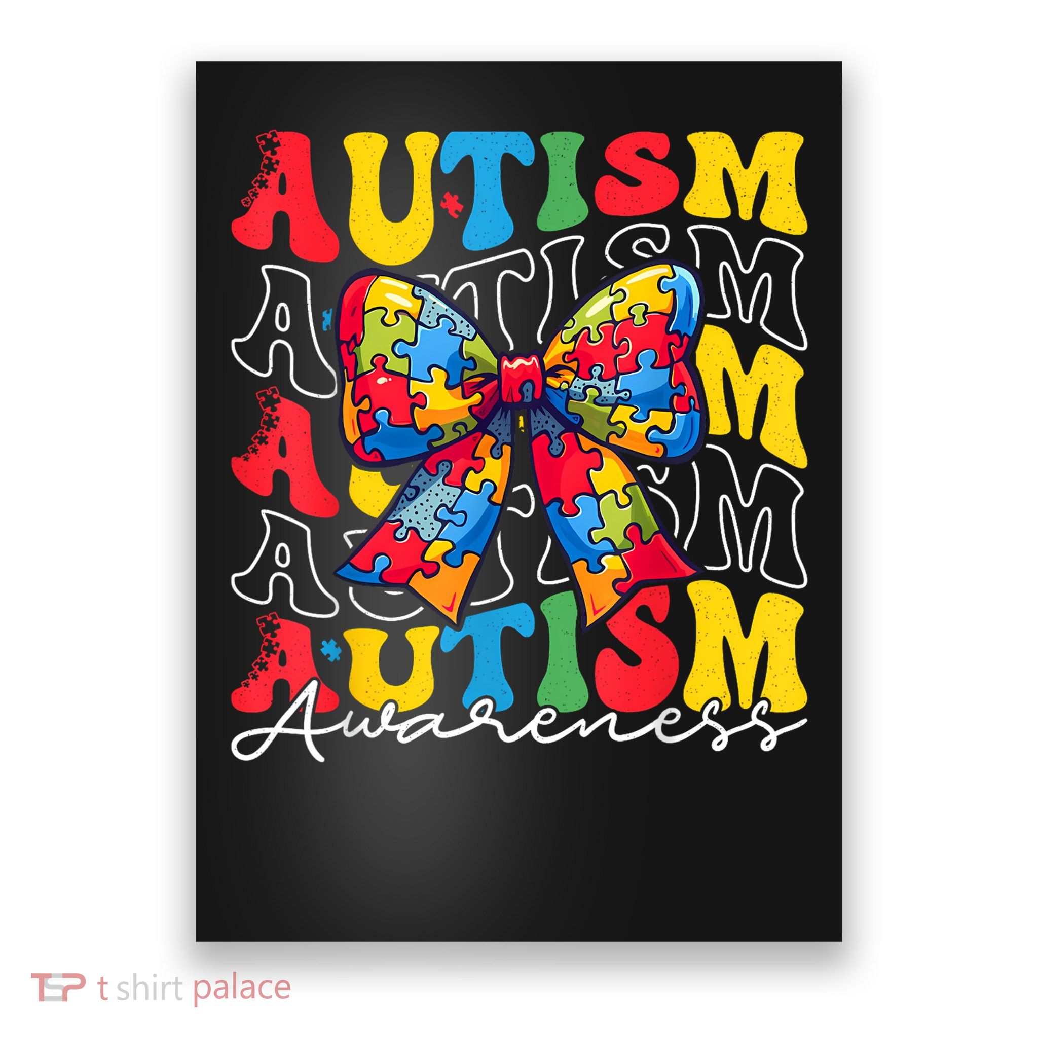 Puzzle Autism Awareness Coquette Bow Autism Awareness Day Poster
