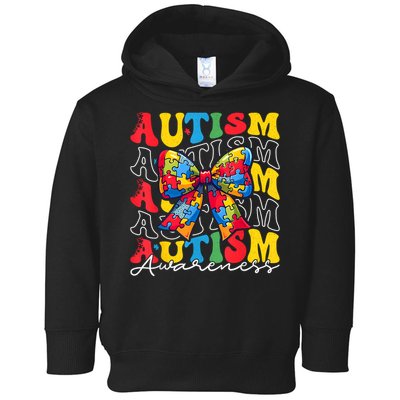Puzzle Autism Awareness Coquette Bow Autism Awareness Day Toddler Hoodie