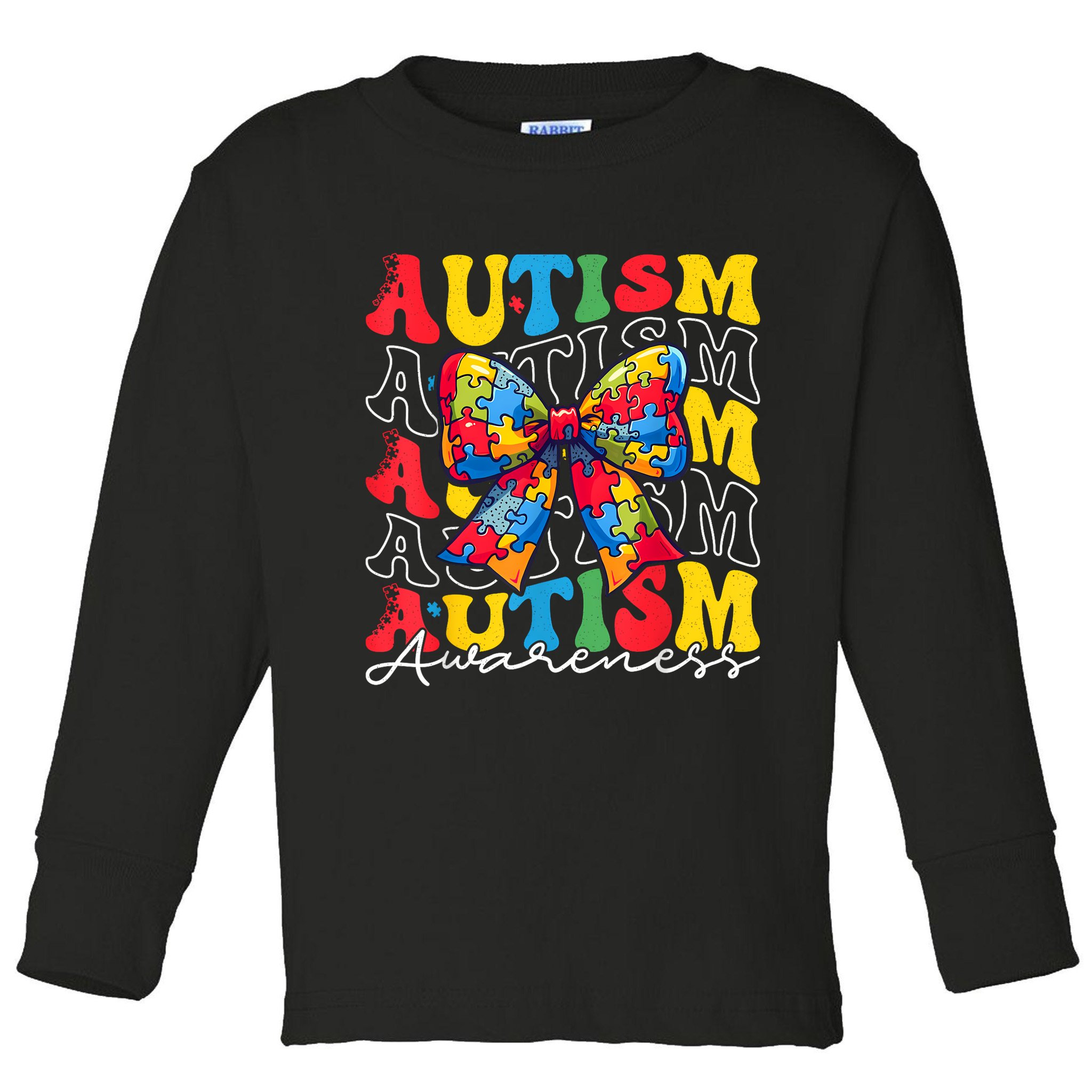 Puzzle Autism Awareness Coquette Bow Autism Awareness Day Toddler Long Sleeve Shirt