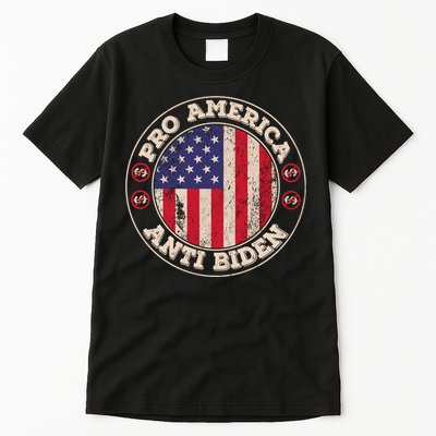 Pro America Anti Biden Flag Usa Impeach Joe Biden Anti Biden Tall T-Shirt
